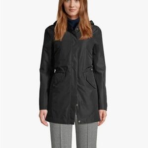 LANDSEND Womens Waterproof Insulated 3 in 1 Rain Coat Parka Optional Vest Black